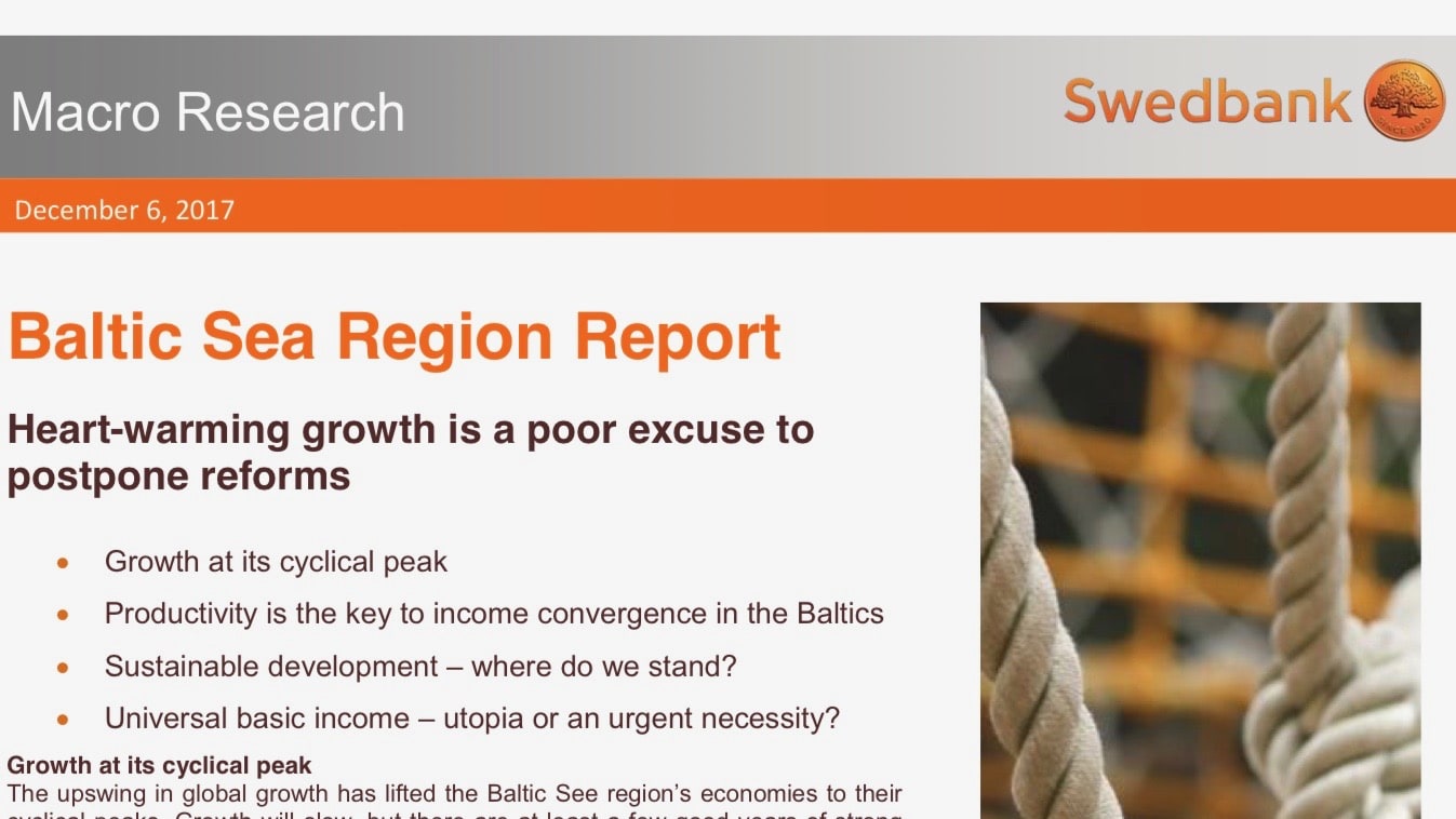 La Swedbank modélise un revenu de base pour l’Estonie, la Lettonie et la Lithuanie